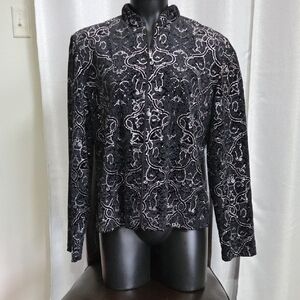 R&M Richards Elegant Black and Silver Blazer